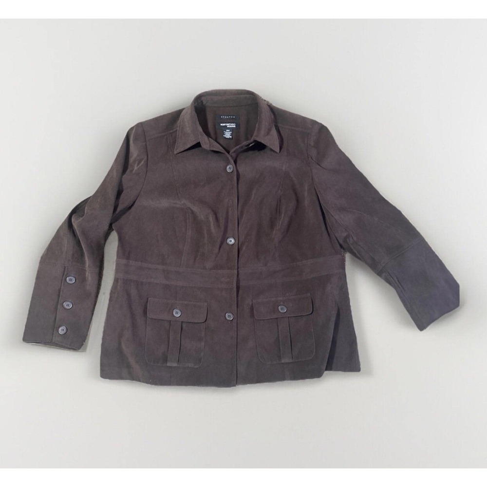 NORTON STUDIO STRETCH SZ 16 Brown Soft‎ Blazer Stretchy Jacket